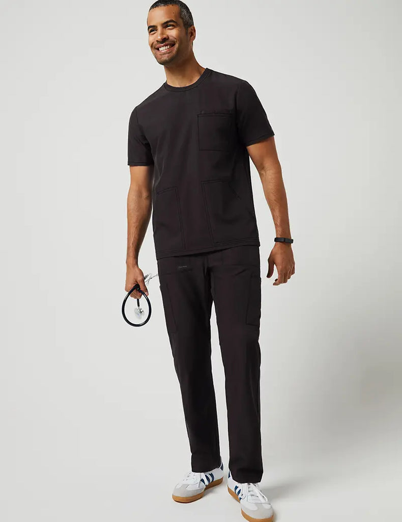 Jaanuu Scrubs Men's Straight Leg Utility Cargo Pant Black | scrub-supply.com