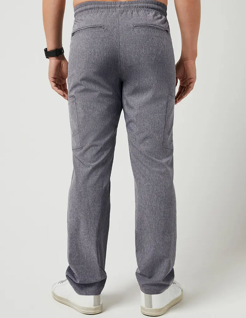 Jaanuu Scrubs Men's Straight Leg Utility Cargo Pant Heathered Grey | scrub-supply.com