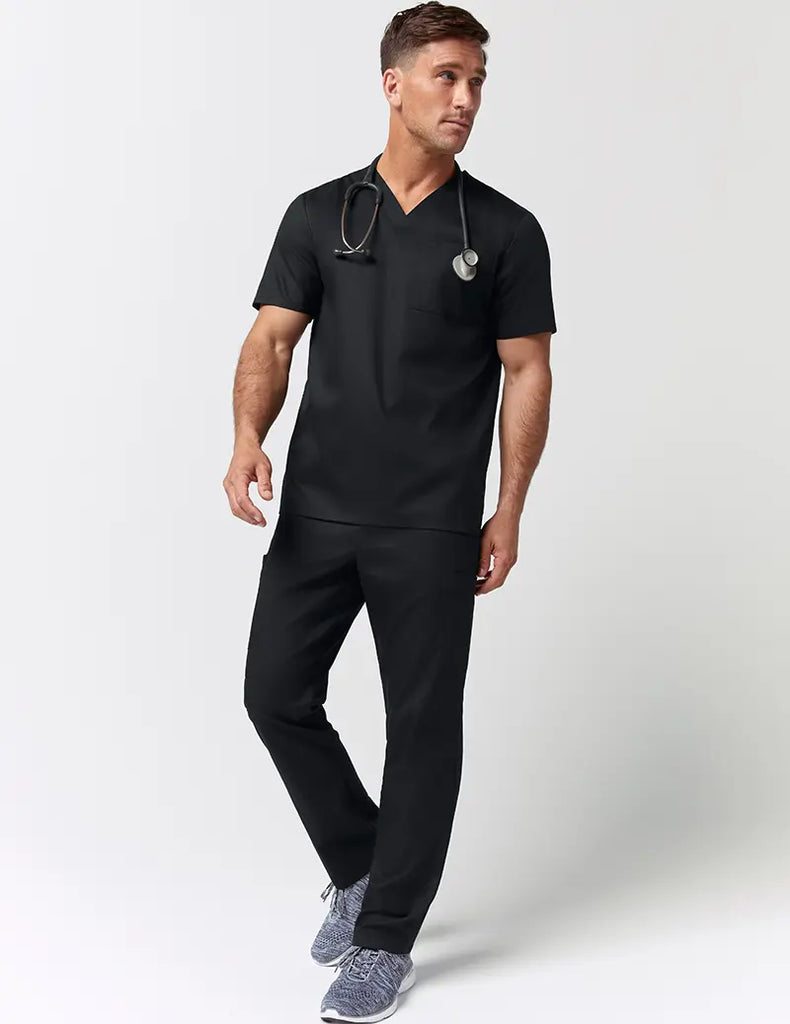 Jaanuu Scrubs Men's Straight Leg Drawstring Pant Black | scrub-supply.com