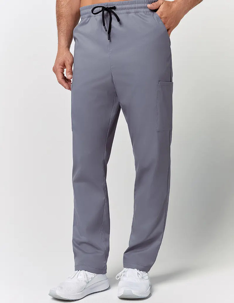 Jaanuu Scrubs Men's Straight Leg Drawstring Pant Graphite | scrub-supply.com