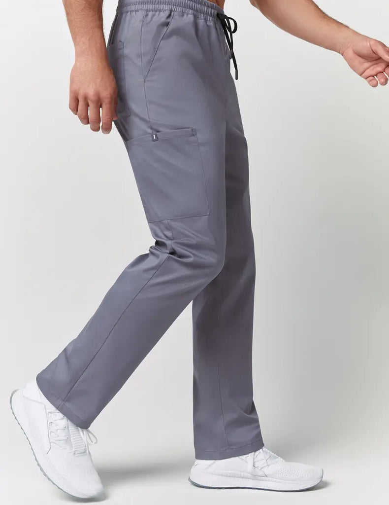 Jaanuu Scrubs Men's Straight Leg Drawstring Pant Graphite | scrub-supply.com