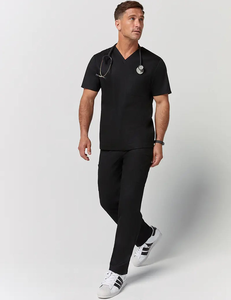 Jaanuu Scrubs Men's Straight Leg Zip Pant Black | scrub-supply.com