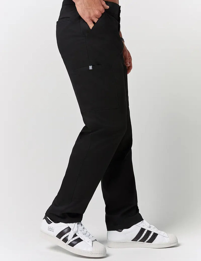 Jaanuu Scrubs Men's Straight Leg Zip Pant Black | scrub-supply.com