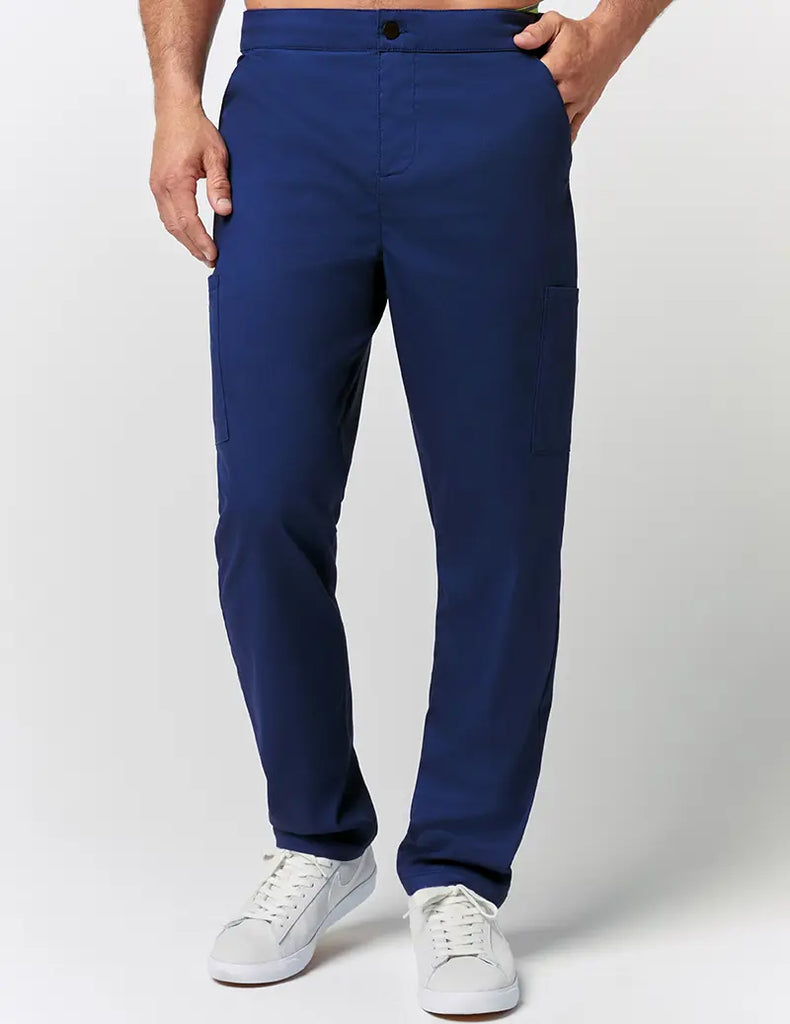 Jaanuu Scrubs Men's Straight Leg Zip Pant Estate Navy Blue | scrub-supply.com