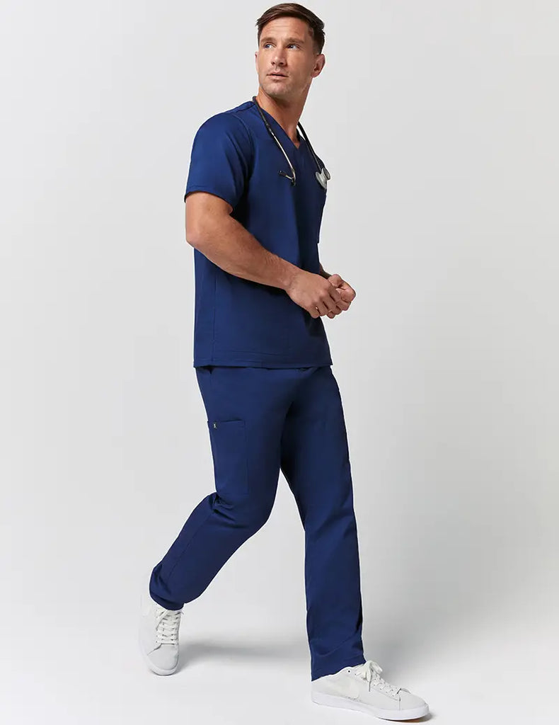 Jaanuu Scrubs Men's Straight Leg Zip Pant Estate Navy Blue | scrub-supply.com