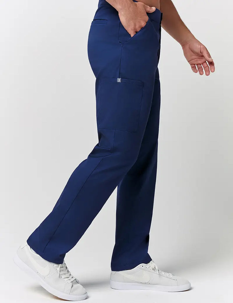 Jaanuu Scrubs Men's Straight Leg Zip Pant Estate Navy Blue | scrub-supply.com