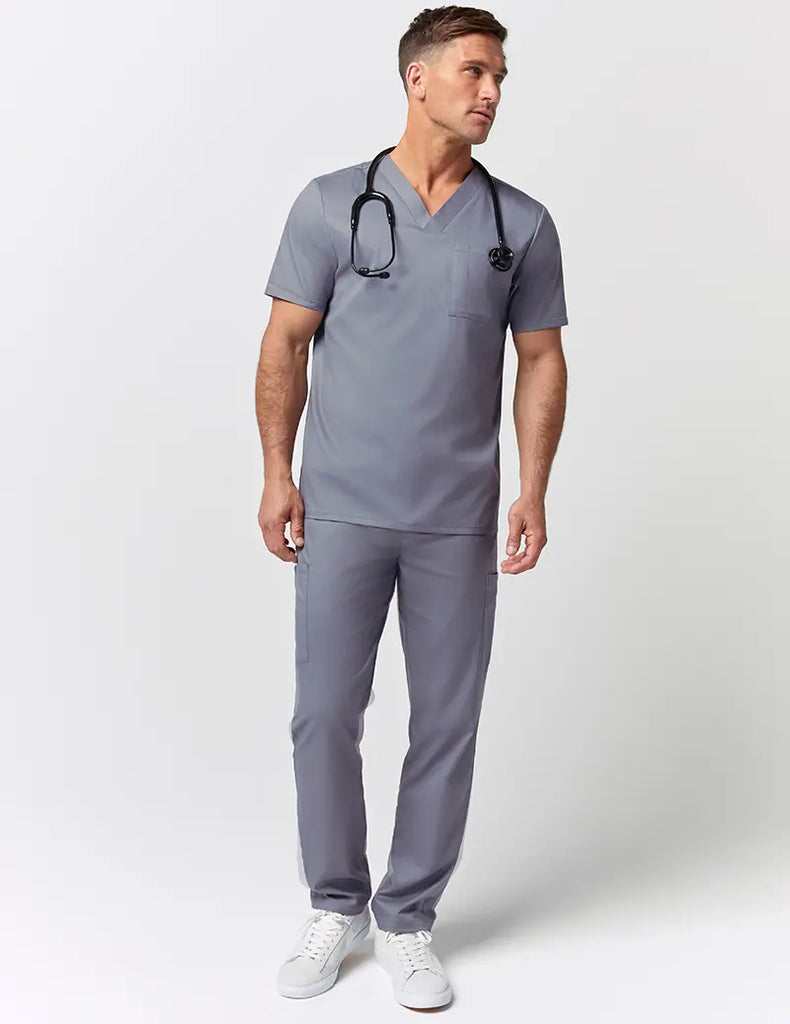 Jaanuu Scrubs Men's Straight Leg Zip Pant Graphite | scrub-supply.com