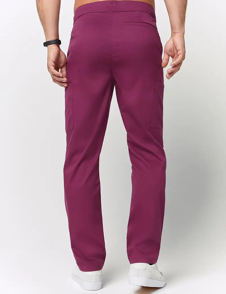 Jaanuu Scrubs Men's Straight Leg Zip Pant Wine | scrub-supply.com