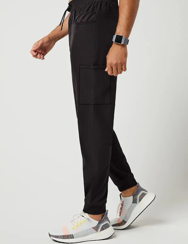 Jaanuu Scrubs Men's Mesh Detail Jogger Pant Black | scrub-supply.com