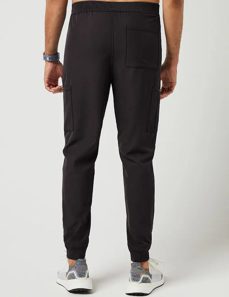 Jaanuu Scrubs Men's Mesh Detail Jogger Pant Black | scrub-supply.com