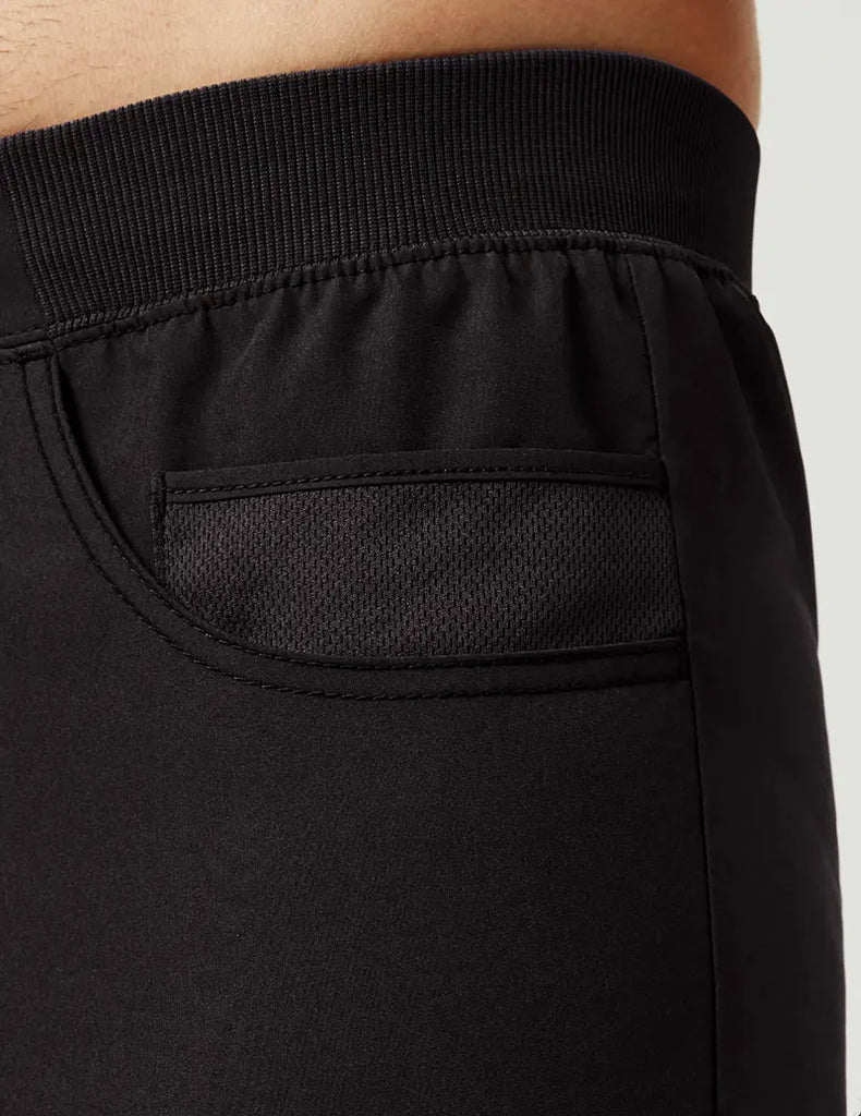 Jaanuu Scrubs Men's Mesh Detail Jogger Pant Black | scrub-supply.com