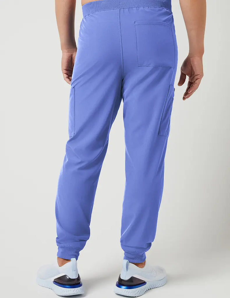 Jaanuu Scrubs Men's Mesh Detail Jogger Pant Ceil Blue | scrub-supply.com