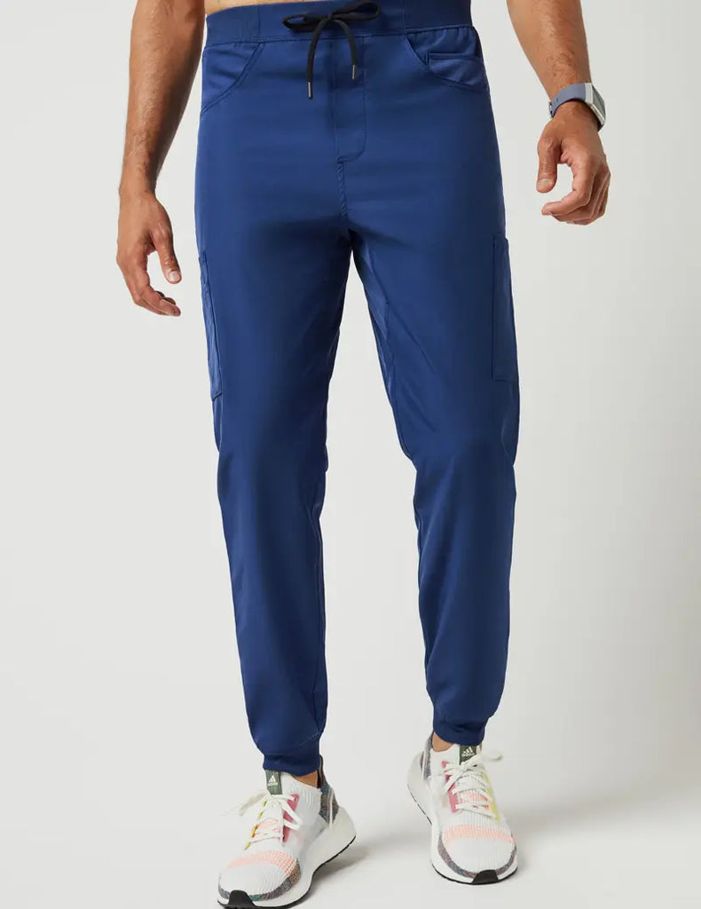 Jaanuu Scrubs Men's Mesh Detail Jogger Pant Estate Navy Blue | scrub-supply.com