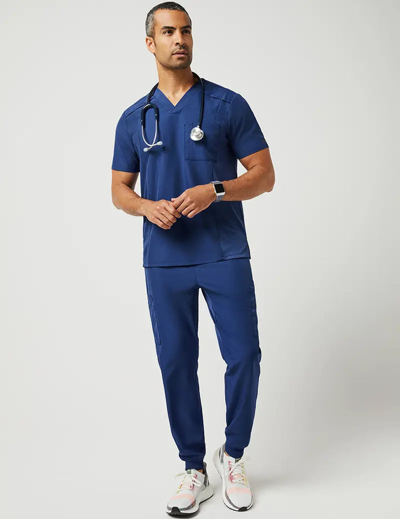 Jaanuu Scrubs Men's Mesh Detail Jogger Pant Estate Navy Blue | scrub-supply.com