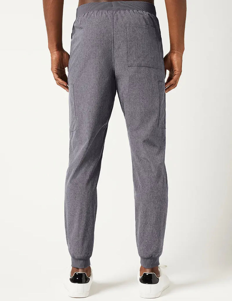 Jaanuu Scrubs Men's Mesh Detail Jogger Pant Heathered Grey | scrub-supply.com