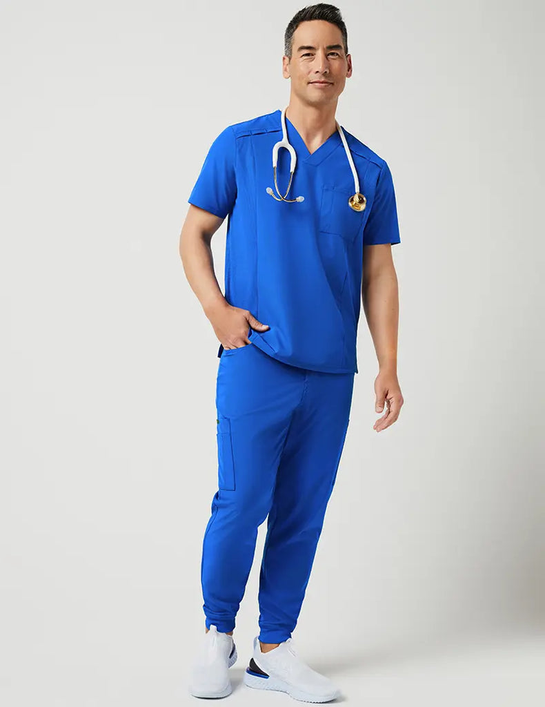 Jaanuu Scrubs Men's Mesh Detail Jogger Pant Royal Blue | scrub-supply.com