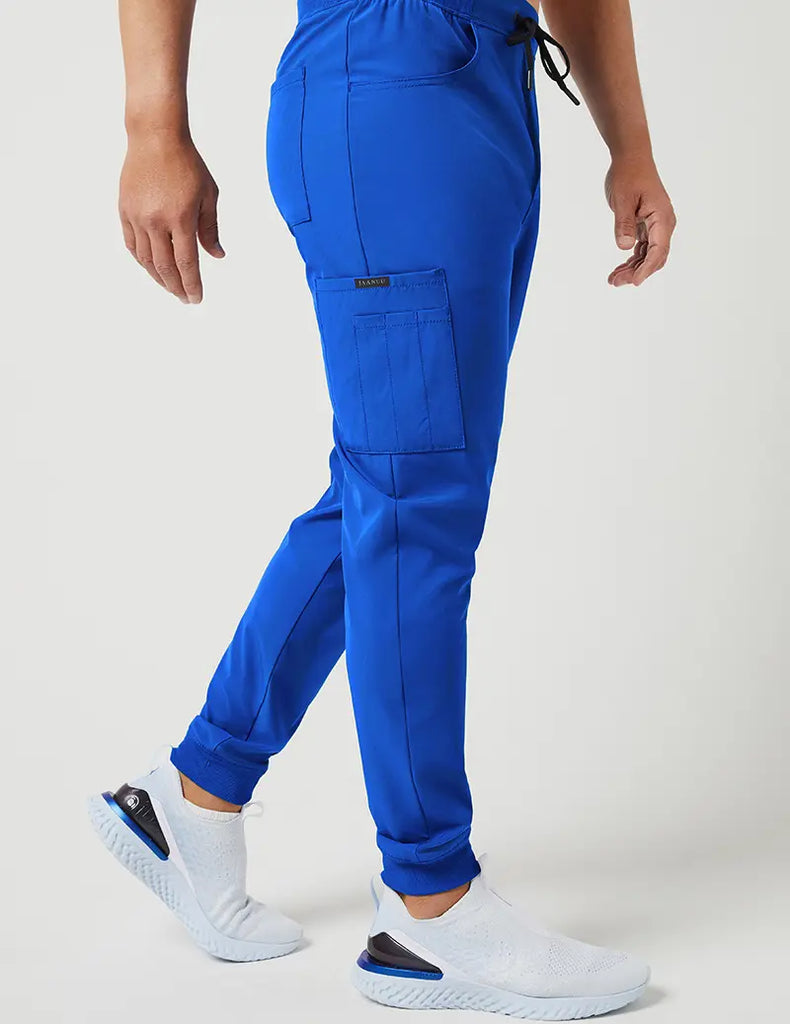 Jaanuu Scrubs Men's Mesh Detail Jogger Pant Royal Blue | scrub-supply.com