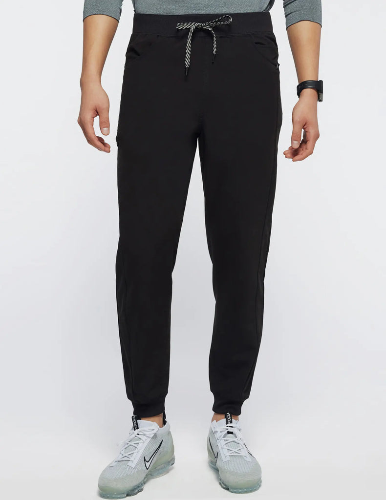 Jaanuu Scrubs Men's Drawstring Scrub Jogger Black | scrub-supply.com