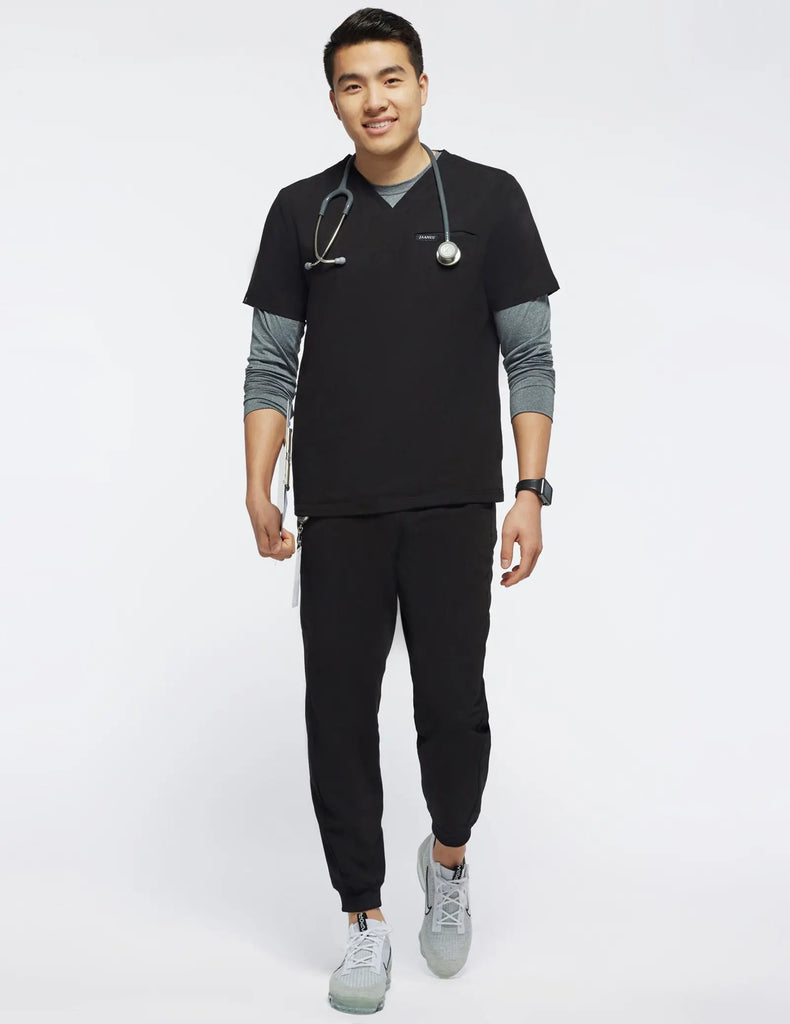 Jaanuu Scrubs Men's Drawstring Scrub Jogger Black | scrub-supply.com