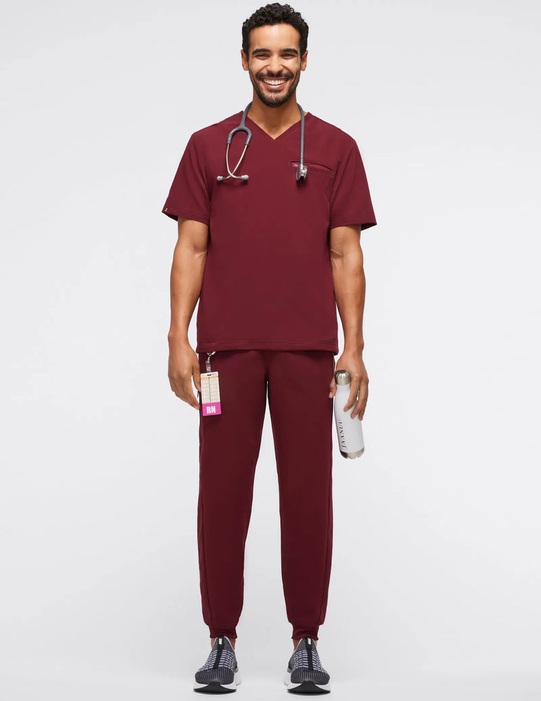 Jaanuu Scrubs Men's Drawstring Scrub Jogger Wine | scrub-supply.com