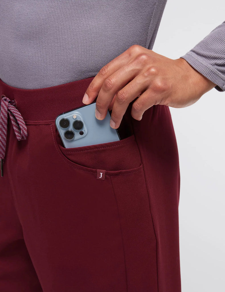 Jaanuu Scrubs Men's Drawstring Scrub Jogger Wine | scrub-supply.com