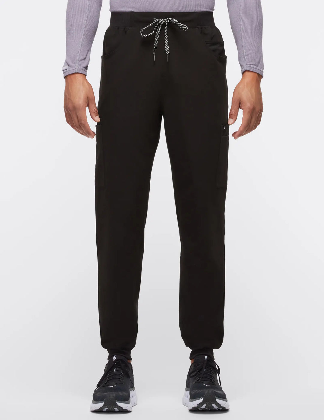 Jaanuu Scrubs Men's Mesh-Pocket Scrub Jogger Black | scrub-supply.com
