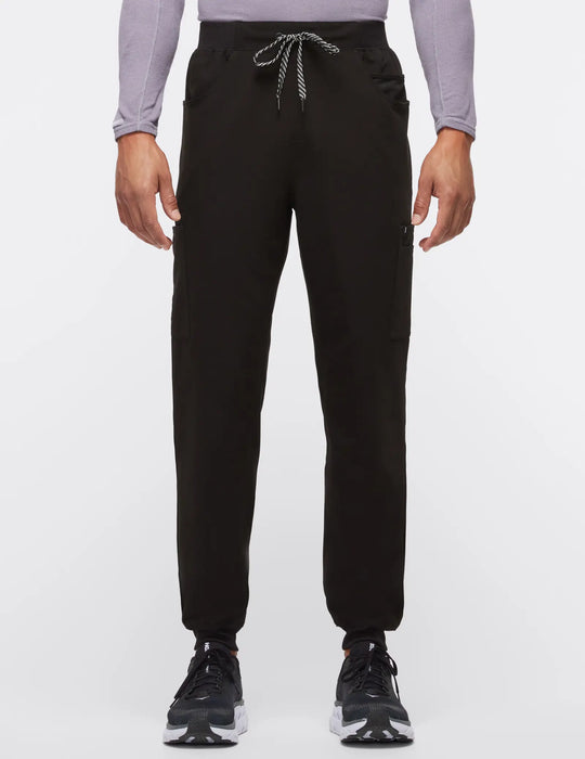 Jaanuu Scrubs Men's Mesh-Pocket Scrub Jogger Black | scrub-supply.com
