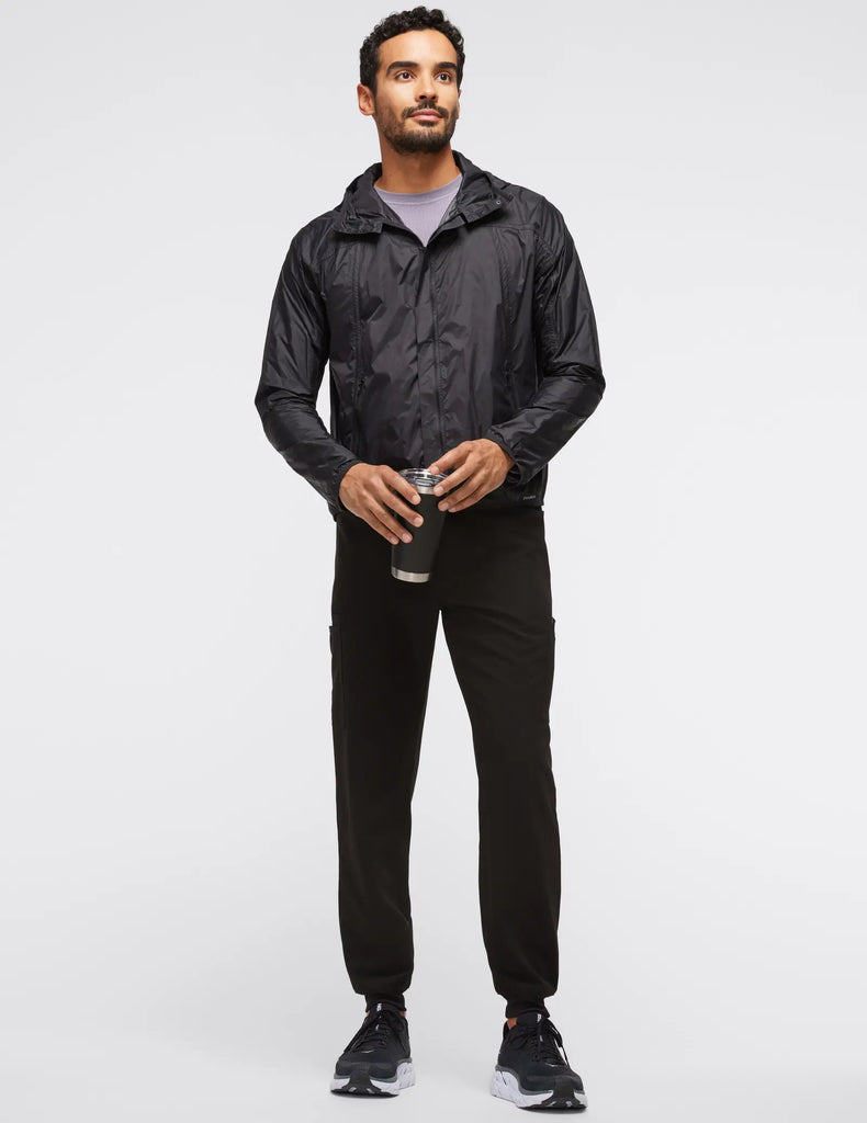 Jaanuu Scrubs Men's Mesh-Pocket Scrub Jogger Black | scrub-supply.com