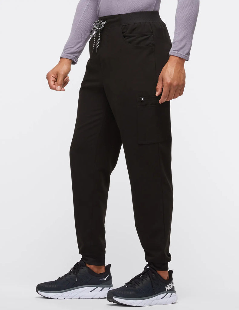 Jaanuu Scrubs Men's Mesh-Pocket Scrub Jogger Black | scrub-supply.com