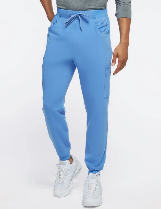 Jaanuu Scrubs Men's Mesh-Pocket Scrub Jogger Ceil Blue | scrub-supply.com