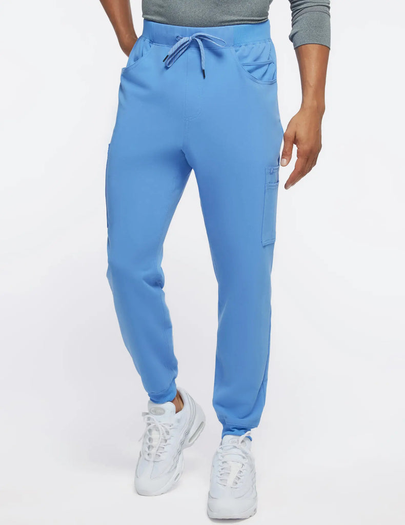 Jaanuu Scrubs Men's Mesh-Pocket Scrub Jogger Ceil Blue | scrub-supply.com