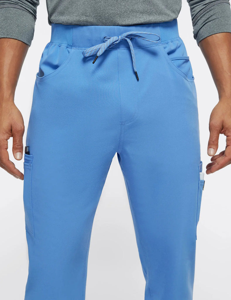 Jaanuu Scrubs Men's Mesh-Pocket Scrub Jogger Ceil Blue | scrub-supply.com