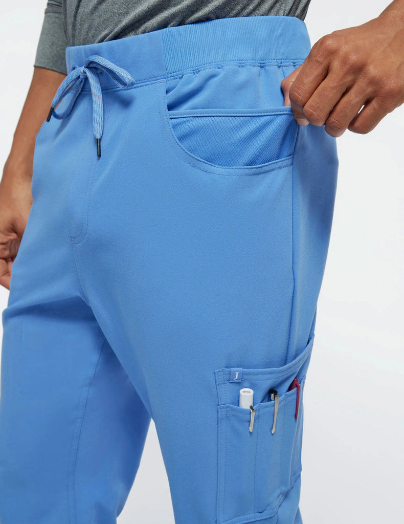 Jaanuu Scrubs Men's Mesh-Pocket Scrub Jogger Ceil Blue | scrub-supply.com