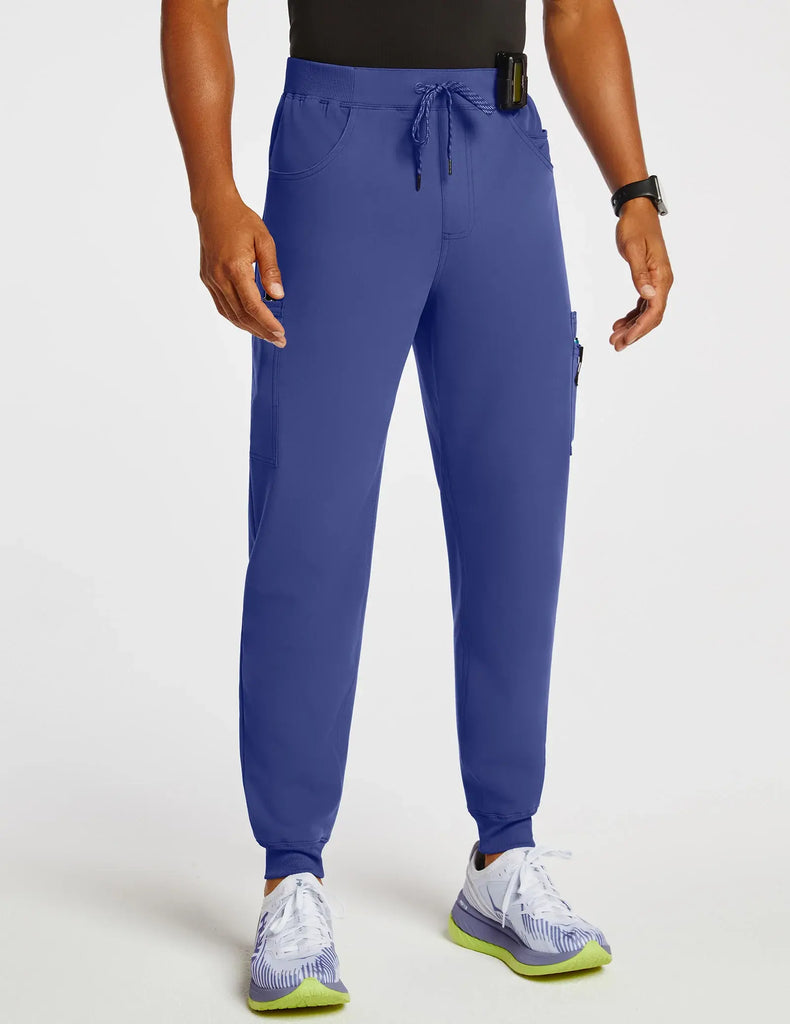 Jaanuu Scrubs Men's Mesh-Pocket Scrub Jogger Galaxy Blue | scrub-supply.com