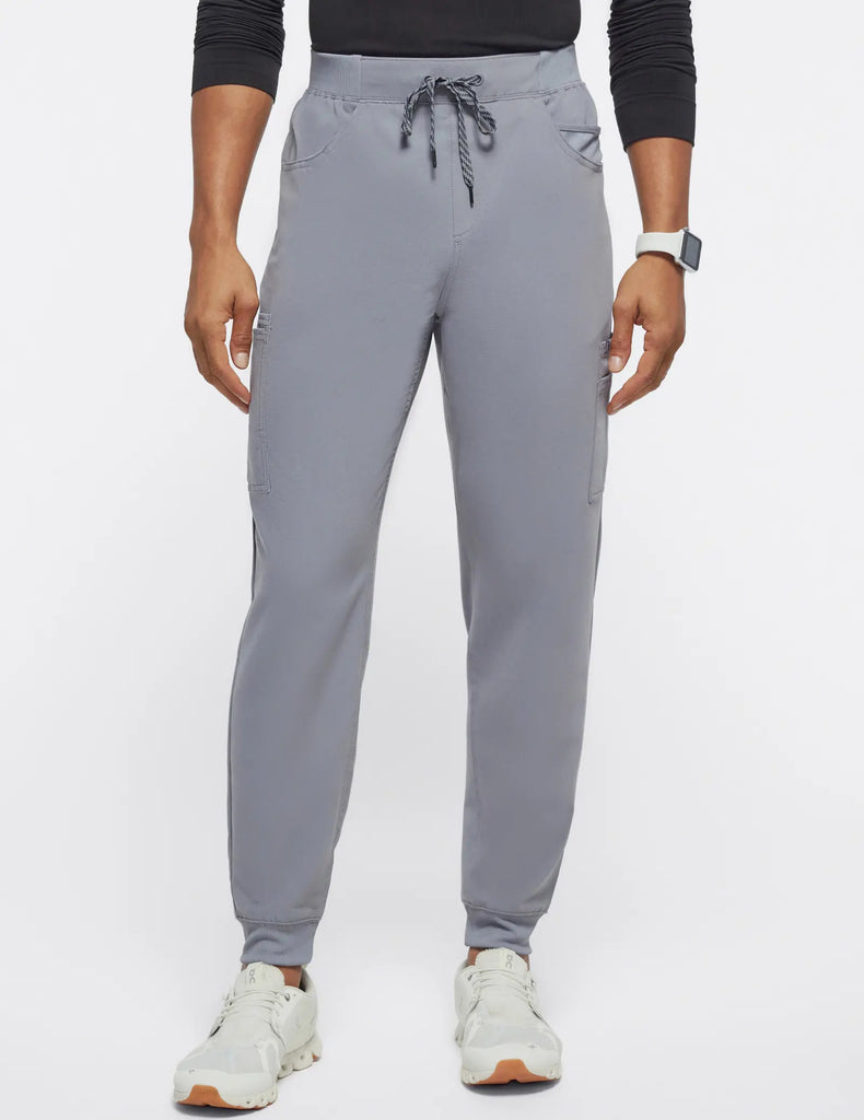 Jaanuu Scrubs Men's Mesh-Pocket Scrub Jogger Gray | scrub-supply.com