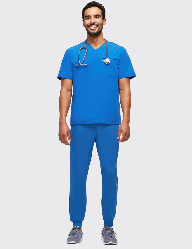 Jaanuu Scrubs Men's Mesh-Pocket Scrub Jogger Royal Blue | scrub-supply.com