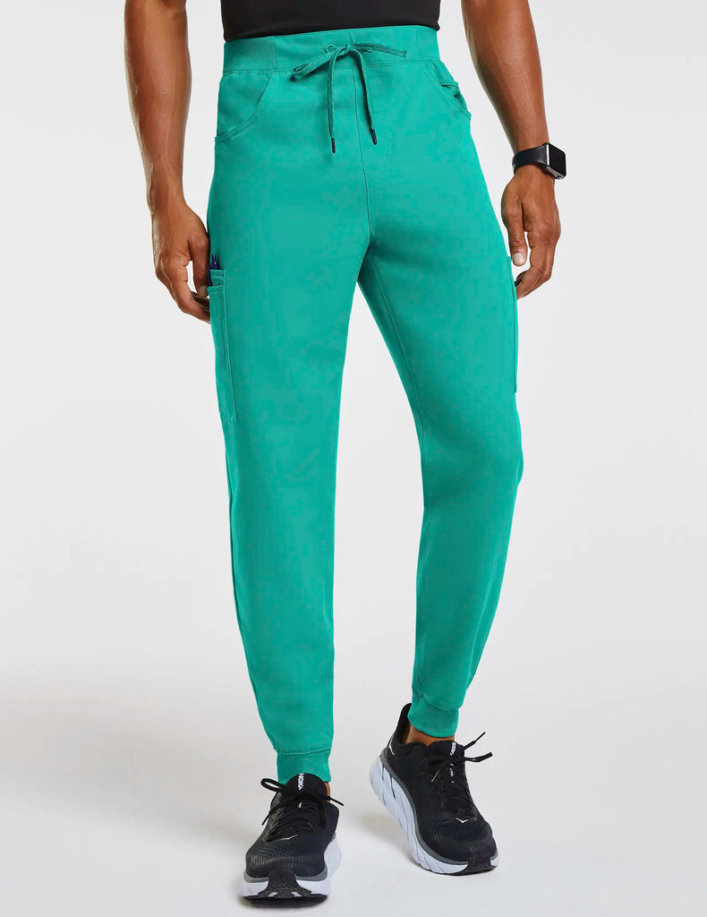 Jaanuu Scrubs Men's Mesh-Pocket Scrub Jogger Surgical Green | scrub-supply.com