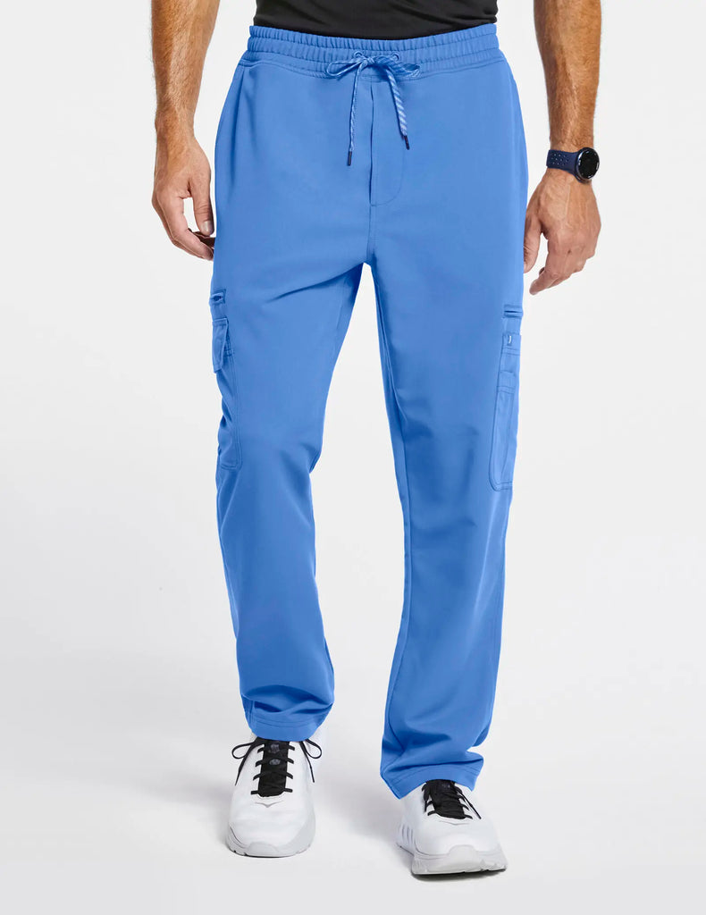 Jaanuu Scrubs Men's Slim Cargo Scrub Pant Ceil Blue | scrub-supply.com