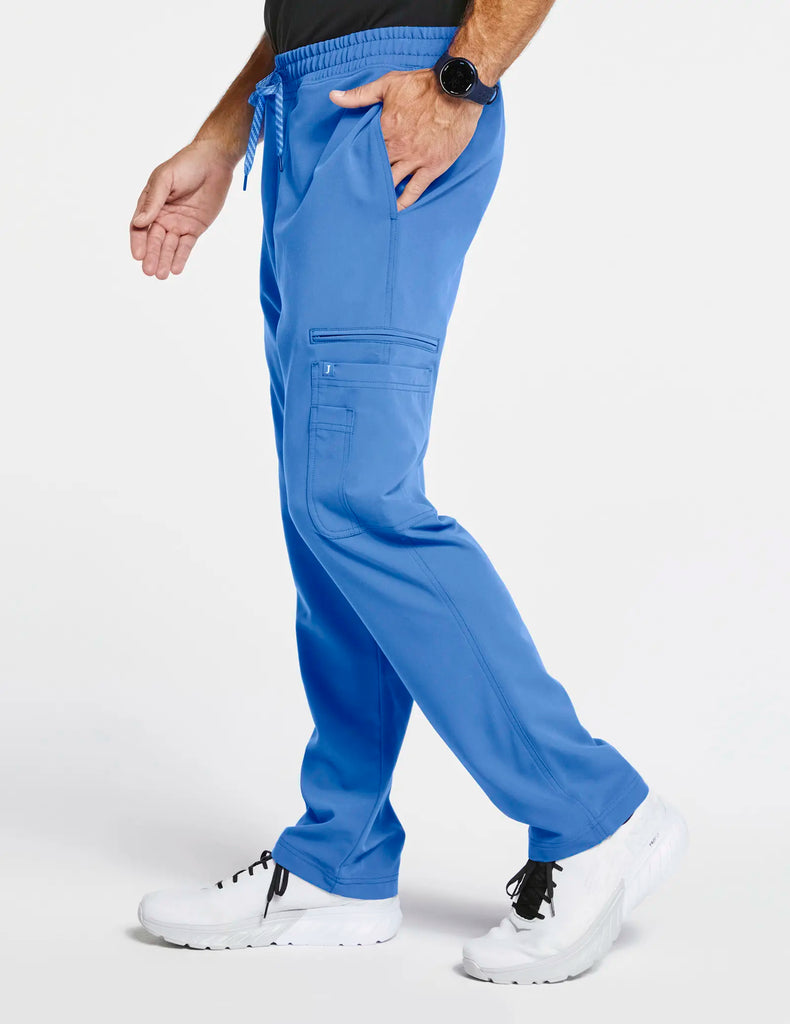 Jaanuu Scrubs Men's Slim Cargo Scrub Pant Ceil Blue | scrub-supply.com