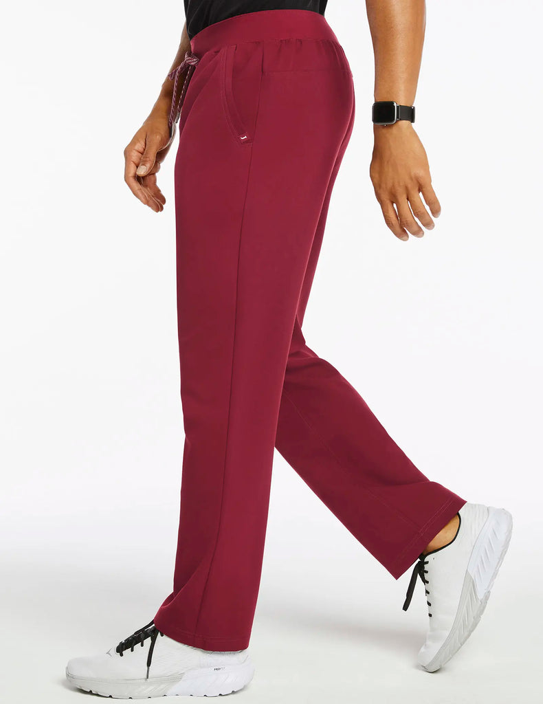 Jaanuu Scrubs Men's 4-Pocket Knit Waist Pant Wine | scrub-supply.com