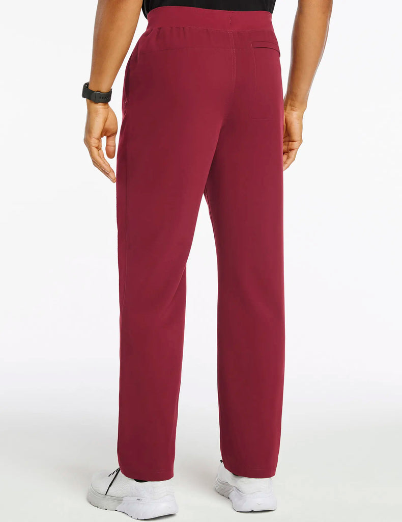 Jaanuu Scrubs Men's 4-Pocket Knit Waist Pant Wine | scrub-supply.com