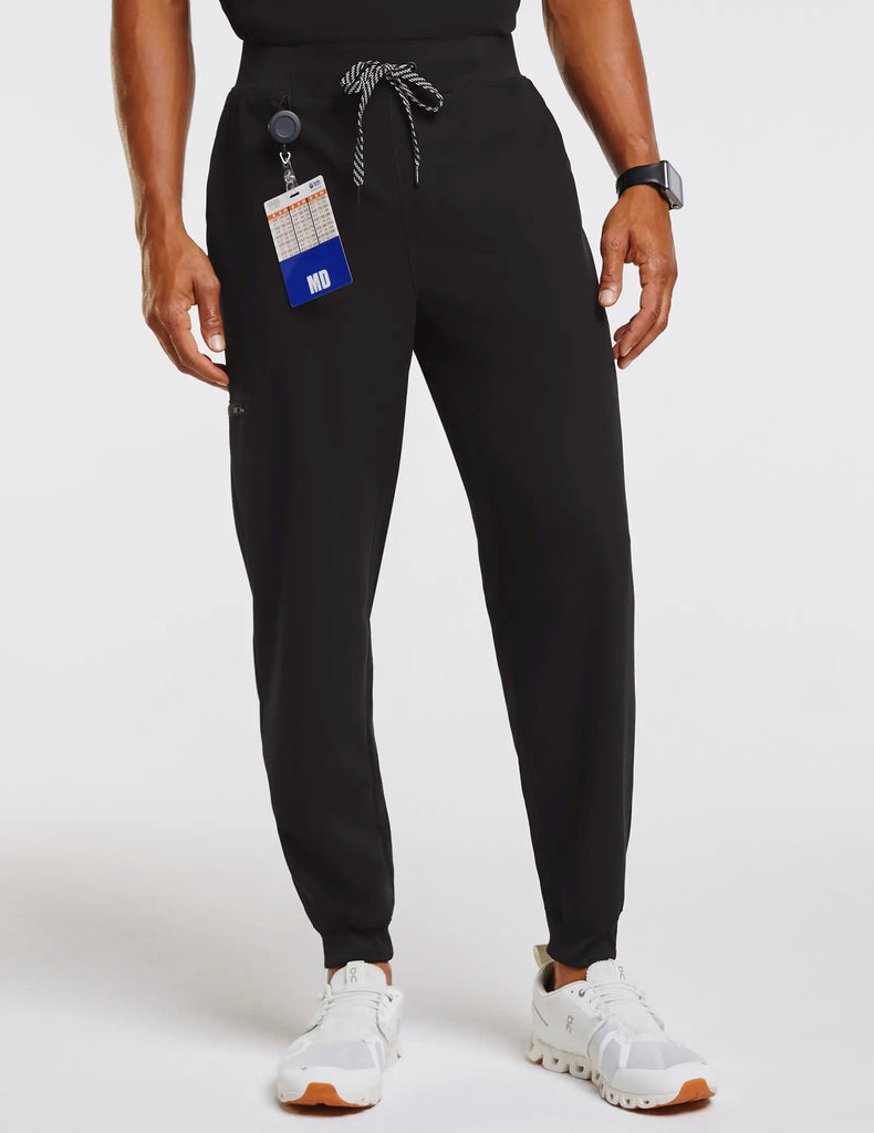 Jaanuu Scrubs Men's Momentum 2-in-1 Scrub Jogger Black | scrub-supply.com