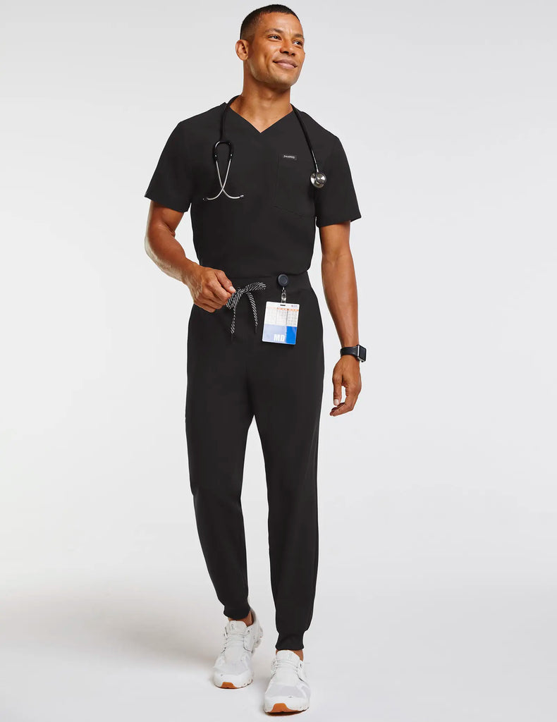 Jaanuu Scrubs Men's Momentum 2-in-1 Scrub Jogger Black | scrub-supply.com