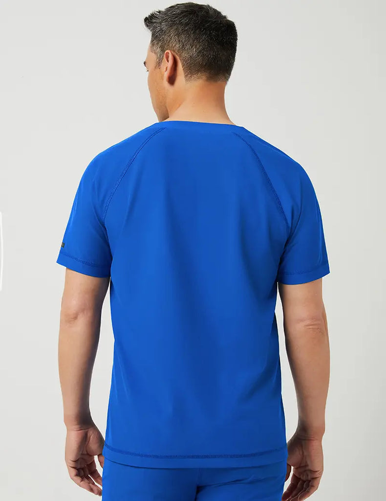 Jaanuu Scrubs Men's V-Neck Raglan Top Royal Blue | scrub-supply.com