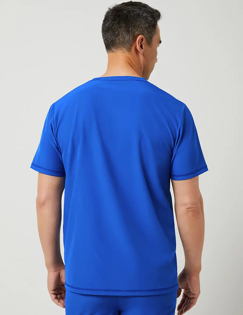 Jaanuu Scrubs Men's 3 Pocket V-Neck Top Royal Blue | scrub-supply.com