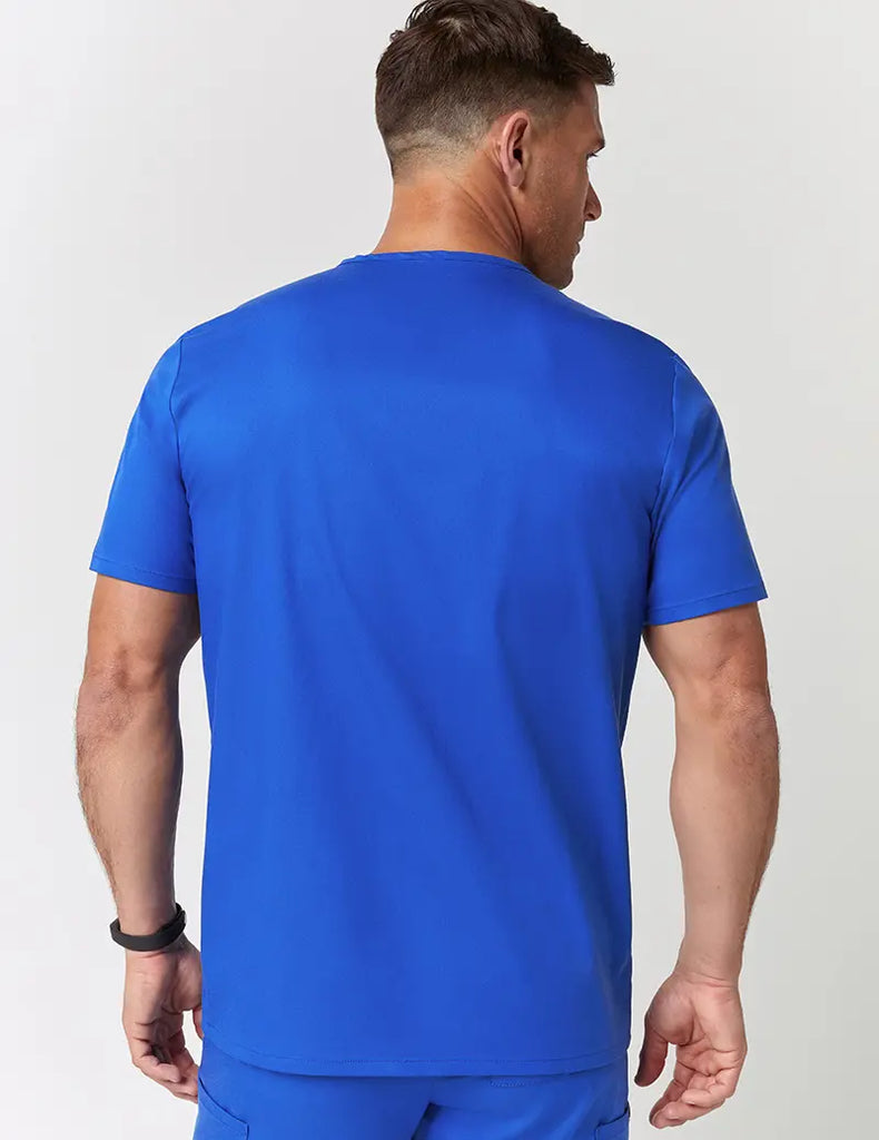 Jaanuu Scrubs Men's V-Neck Pocket Top Royal Blue | scrub-supply.com