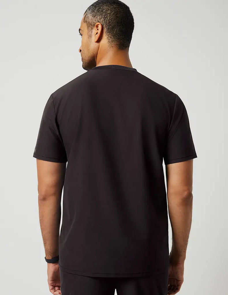 Jaanuu Scrubs Men's 4 Pocket Crew Neck Top Black | scrub-supply.com