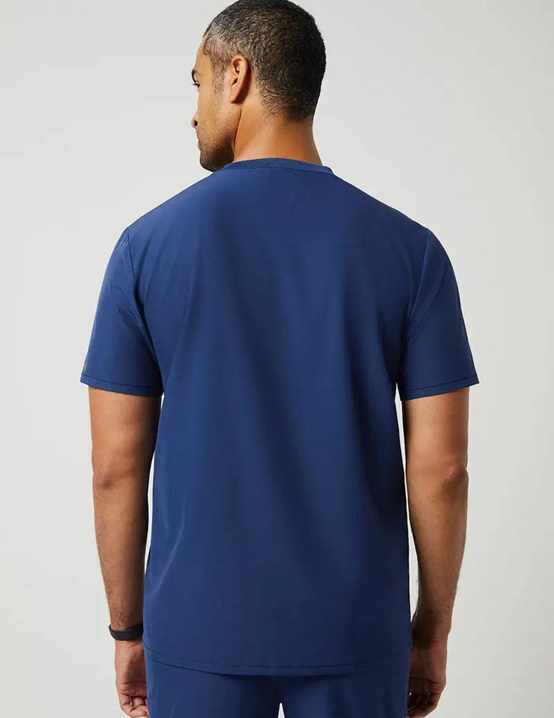 Jaanuu Scrubs Men's 4 Pocket Crew Neck Top Estate Navy Blue | scrub-supply.com