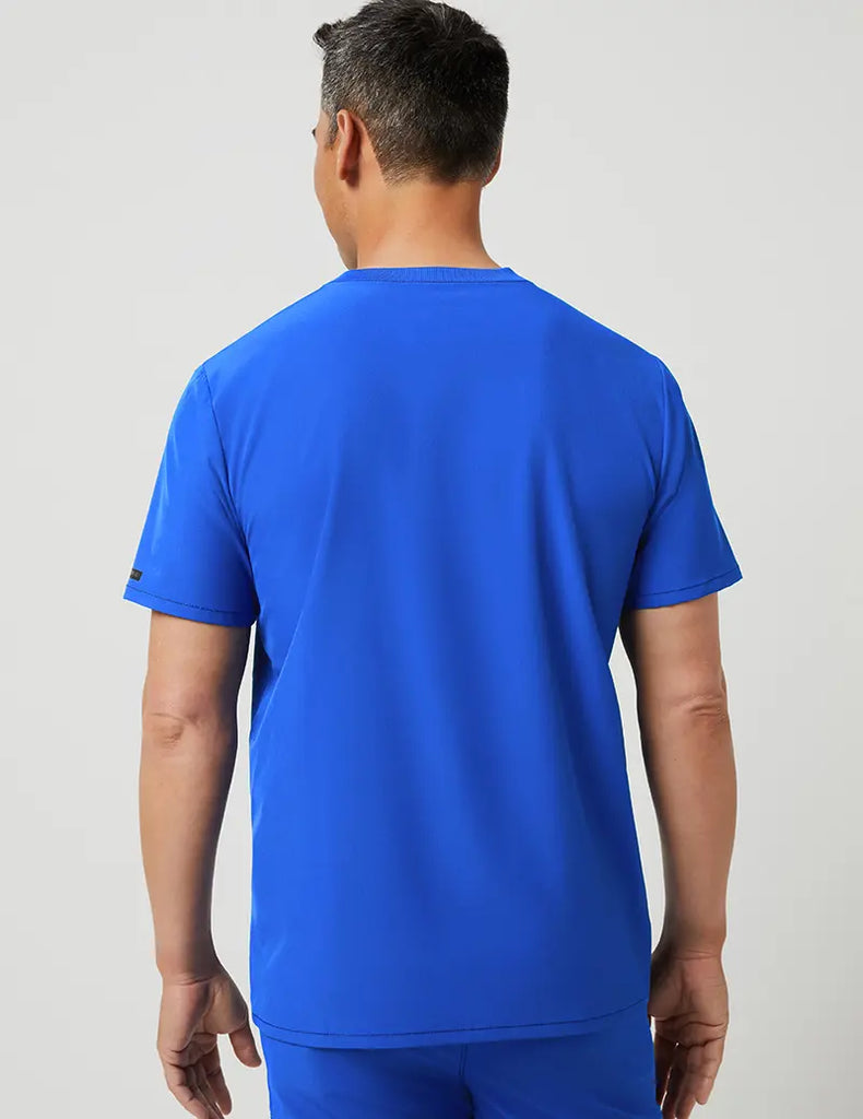 Jaanuu Scrubs Men's 4 Pocket Crew Neck Top Royal Blue | scrub-supply.com