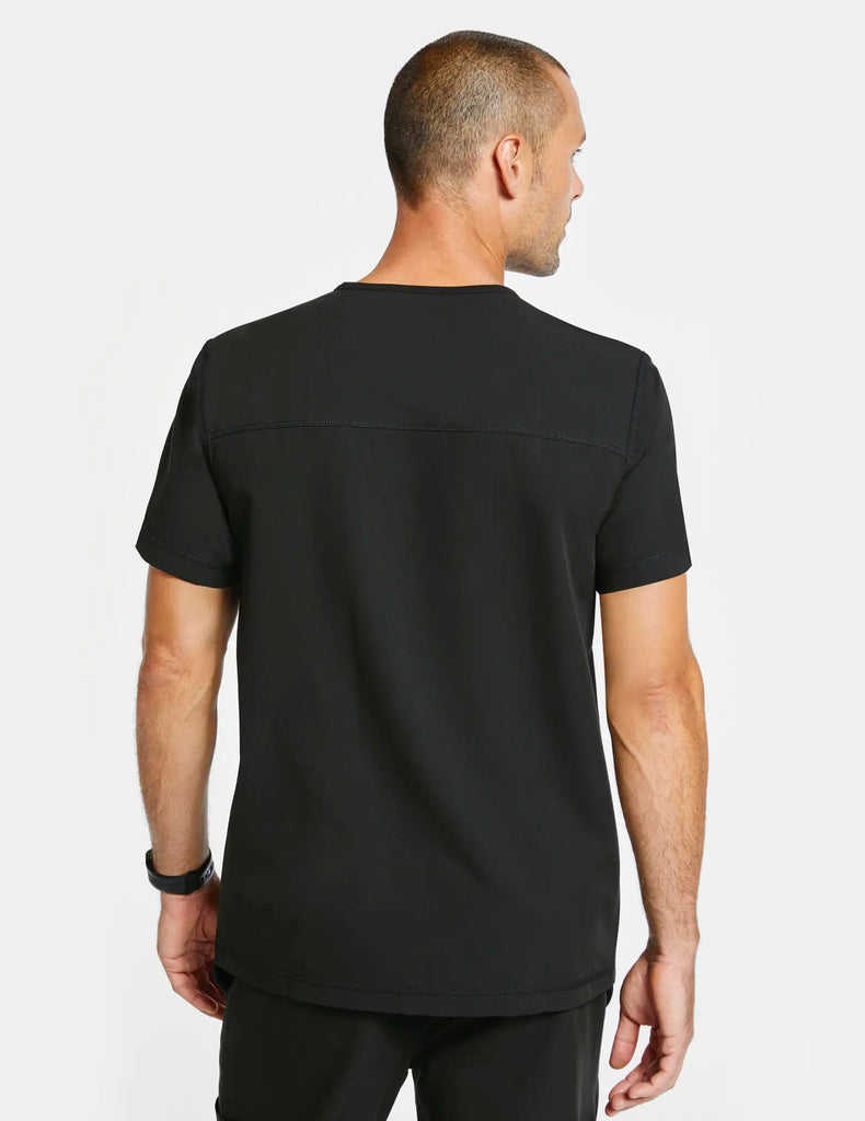 Jaanuu Scrubs Men's Raglan-Sleeve Scrub Top Black | scrub-supply.com